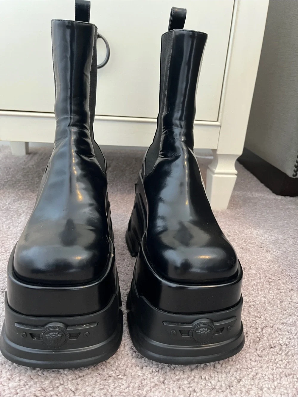 VERSACE Black Platform Boots